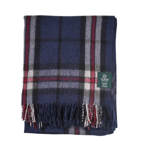 Highland Wool Blend Tartan Blanket / Throw Extra Warm THOMSON NAVY - Heritage Of Scotland -