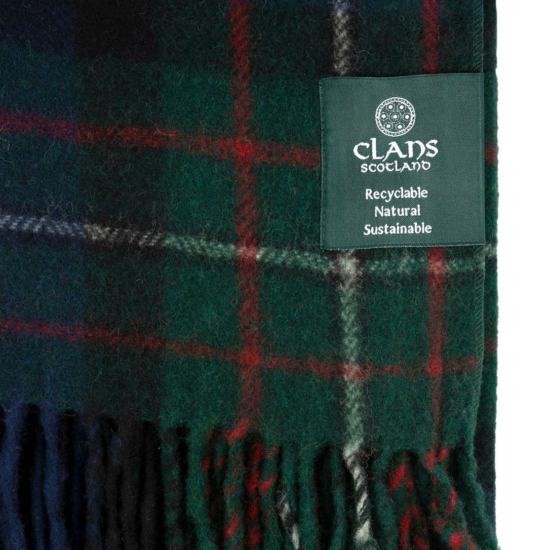 Highland Wool Blend Tartan Blanket Throw - Fergusson - Heritage Of Scotland - 