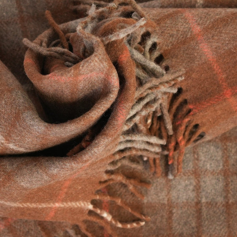 Highland Wool Blend Tartan Blanket Throw - Heritage Of Scotland - FRASER HUNTING WEATHERED