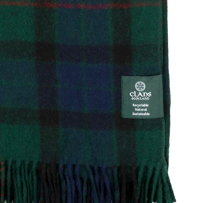 Highland Wool Blend Tartan Blanket Throw - Gunn - Heritage Of Scotland - 
