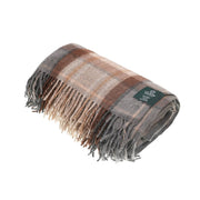 Highland Wool Blend Tartan Blanket Throw - Heritage Of Scotland - MACKELLAR NATURAL