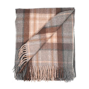 Highland Wool Blend Tartan Blanket Throw - Heritage Of Scotland - MACKELLAR NATURAL
