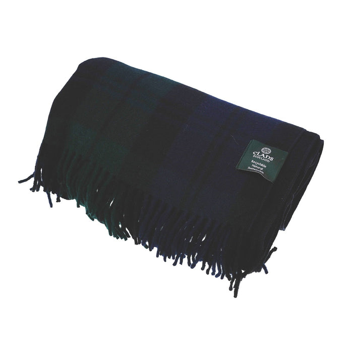 Highland Wool Blend Tartan Blanket Throw - Heritage Of Scotland - RAMSAY BLUE