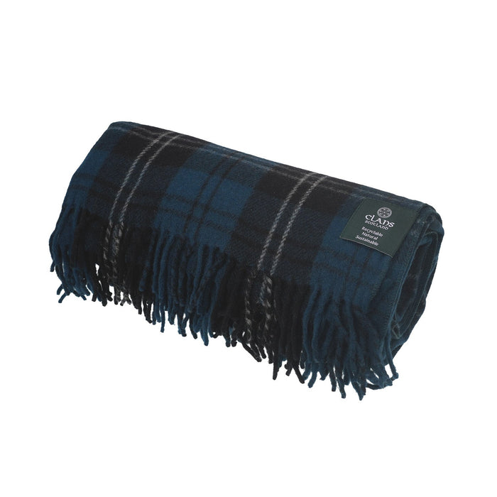 Highland Wool Blend Tartan Blanket Throw - Heritage Of Scotland - RAMSAY BLUE