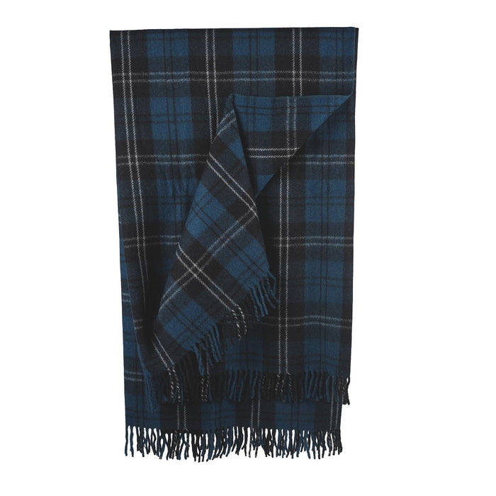 Highland Wool Blend Tartan Blanket Throw - Heritage Of Scotland - RAMSAY BLUE