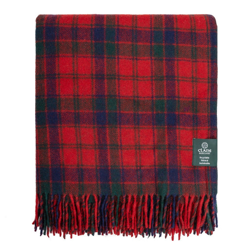 Highland Wool Blend Tartan Blanket Throw Robertson Red - Heritage Of Scotland - ROBERTSON RED