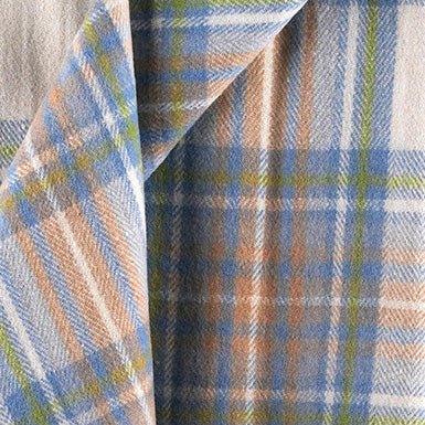 Highland Wool Blend Tartan Blanket Throw - Heritage Of Scotland - STEWART MUTED BLUE