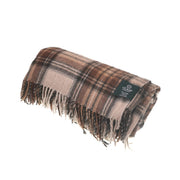 Highland Wool Blend Tartan Blanket Throw - Heritage Of Scotland - STEWART NATURAL DRESS
