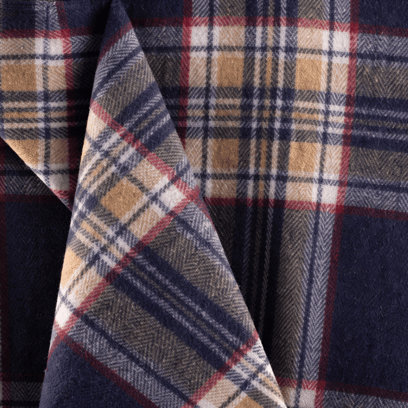 Highland Wool Blend Tartan Blanket Throw - Heritage Of Scotland - STEWART NAVY