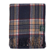 Highland Wool Blend Tartan Blanket Throw - Heritage Of Scotland - STEWART NAVY