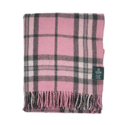 Highland Wool Blend Tartan Blanket Throw - Heritage Of Scotland - THOMSON PINK