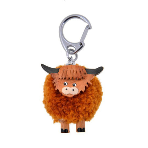 Hl Cow Pom Pom Keyring - Heritage Of Scotland - NA