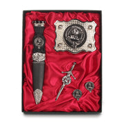 Home Clan Badge, Kilt Pin, Lapel Pin, Cufflinks, Keyring/Key Fob & Gift Set — Fine Pewter by Art Pewter — Made in Scotland (Shiny Finish) - Heritage Of Scotland - Gift Set