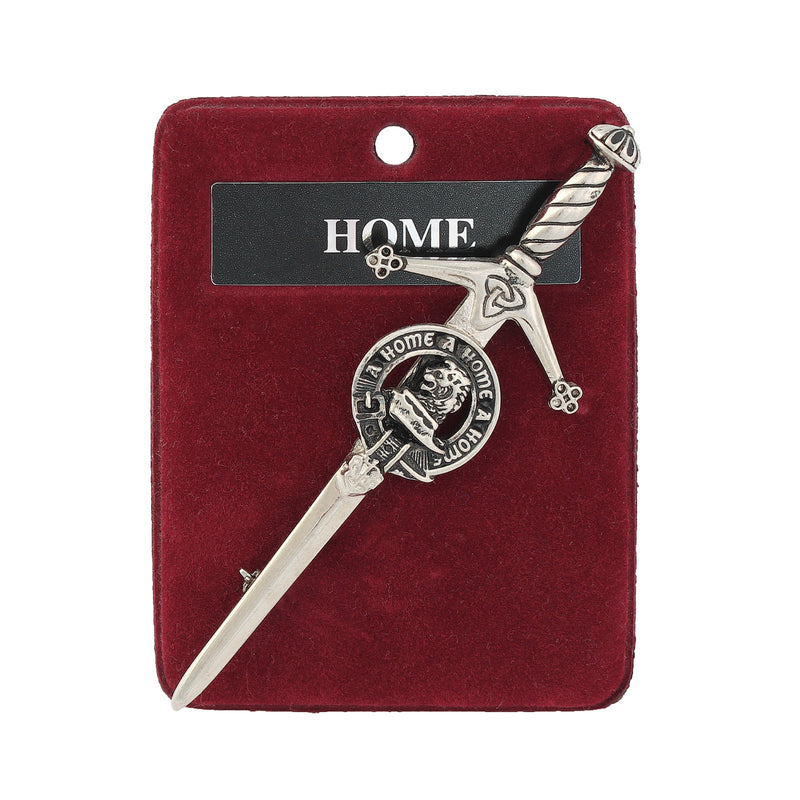 Home Clan Badge, Kilt Pin, Lapel Pin, Cufflinks, Keyring/Key Fob & Gift Set — Fine Pewter by Art Pewter — Made in Scotland (Shiny Finish) - Heritage Of Scotland - Kilt Pin