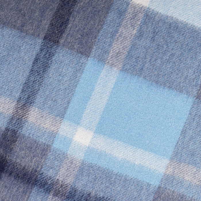 Hos 100% Lambswool Wide Scarf Medieval Check - Coniston/Wedgewood Blue - Heritage Of Scotland - Medieval Check - Coniston/Wedgewood Blue