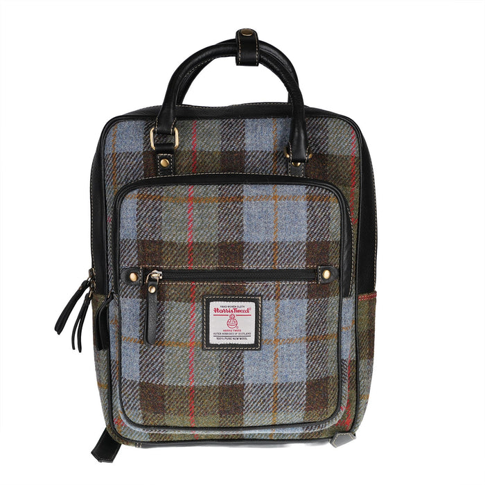 Ht Leather Large Backpack Lovat Check / Black - Heritage Of Scotland - LOVAT CHECK / BLACK
