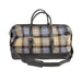 Ht Leather Large Travel Bag Blue & Brown Check / Black - Heritage Of Scotland - BLUE & BROWN CHECK / BLACK