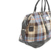 Ht Leather Large Travel Bag Blue & Brown Check / Black - Heritage Of Scotland - BLUE & BROWN CHECK / BLACK