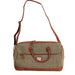 HT LEATHER WEEKENDER BAG - Heritage Of Scotland - GREEN & WHITE BARLEYCORN / TAN