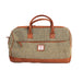 HT LEATHER WEEKENDER BAG - Heritage Of Scotland - GREEN & WHITE BARLEYCORN / TAN