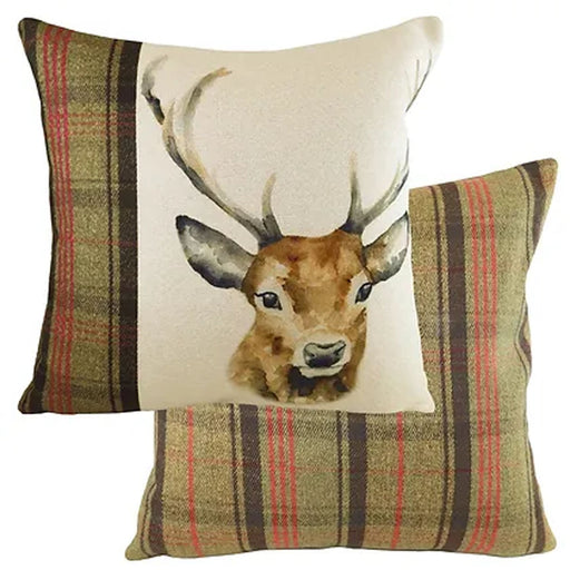 Hunter Stag Square Cushion - Heritage Of Scotland - MULTICOLOUR