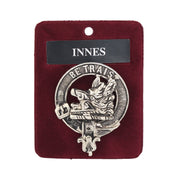 Innes Clan Badge, Kilt Pin, Lapel Pin, Cufflinks, Keyring/Key Fob & Gift Set — Fine Pewter by Art Pewter — Made in Scotland (Shiny Finish) - Heritage Of Scotland - Badge