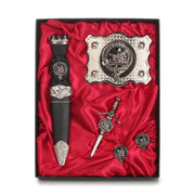 Innes Clan Badge, Kilt Pin, Lapel Pin, Cufflinks, Keyring/Key Fob & Gift Set — Fine Pewter by Art Pewter — Made in Scotland (Shiny Finish) - Heritage Of Scotland - Gift Set