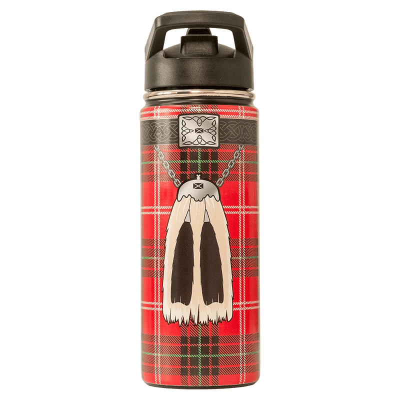 Instakilt Water Bottle – 600ml Stainless Steel Bottle with Novelty Kilt Design - Heritage Of Scotland - Instakilt