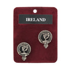 Ireland Clan Badge, Kilt Pin, Lapel Pin, Cufflinks, Keyring/Key Fob & Gift Set — Fine Pewter by Art Pewter — Made in Scotland (Shiny Finish) - Heritage Of Scotland - Cufflinks