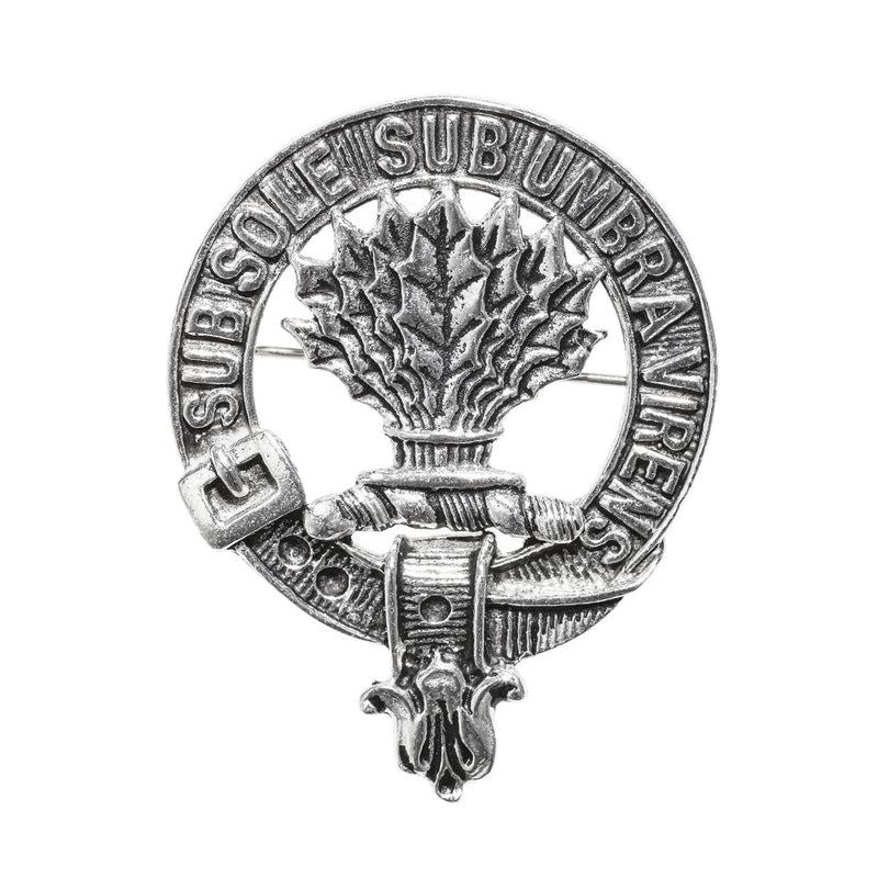 Irvine Clan Badge, Kilt Pin, Lapel Pin, Cufflinks, Keyring/Key Fob & Gift Set — Fine Pewter by Art Pewter — Made in Scotland (Shiny Finish) - Heritage Of Scotland - Badge