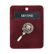 Irvine Clan Badge, Kilt Pin, Lapel Pin, Cufflinks, Keyring/Key Fob & Gift Set — Fine Pewter by Art Pewter — Made in Scotland (Shiny Finish) - Heritage Of Scotland - Lapel Pin