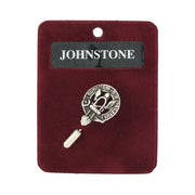 Johnstone Clan Badge, Kilt Pin, Lapel Pin, Cufflinks, Keyring/Key Fob & Gift Set — Fine Pewter by Art Pewter — Made in Scotland (Shiny Finish) - Heritage Of Scotland - Lapel Pin