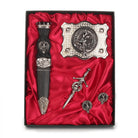 Keith Clan Badge, Kilt Pin, Lapel Pin, Cufflinks, Keyring/Key Fob & Gift Set — Fine Pewter by Art Pewter — Made in Scotland (Shiny Finish) - Heritage Of Scotland - Gift Set