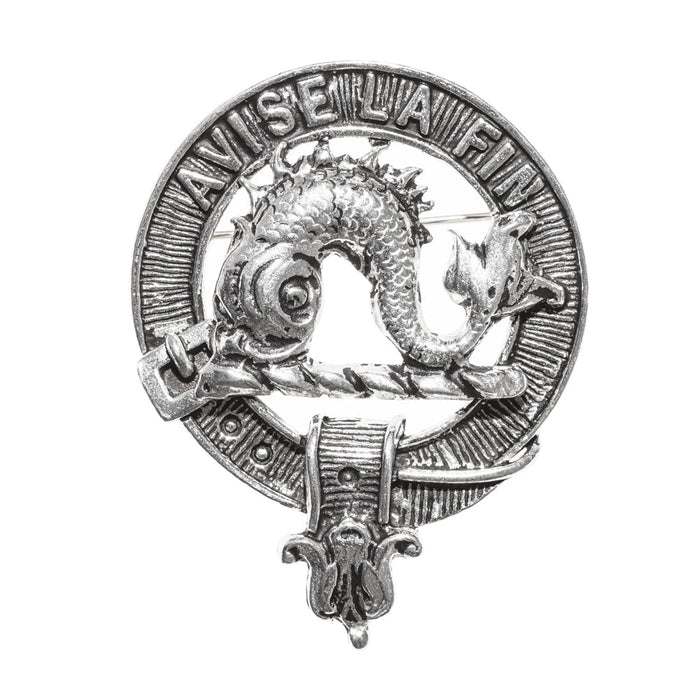 Kennedy Clan Badge, Kilt Pin, Lapel Pin, Cufflinks, Keyring/Key Fob & Gift Set — Fine Pewter by Art Pewter — Made in Scotland (Shiny Finish) - Heritage Of Scotland - Badge