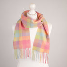 Kids' 100% Cashmere Scarf – Classic Five-Square Check - BRIGHT - Heritage Of Scotland -