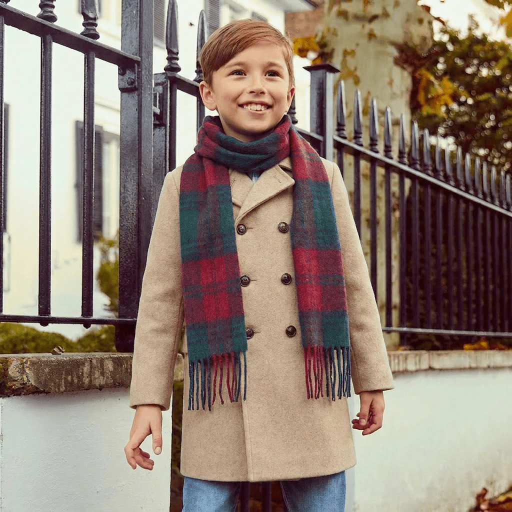 Kids 100% Cashmere Tartan Mini Scarf – Soft Children’s Scarf -LINDSAY - Heritage Of Scotland -