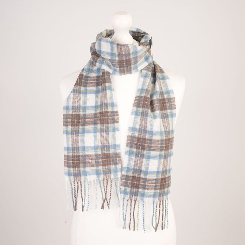Kids 100% Cashmere Tartan Mini Scarf - STEWART MUTED BLUE - Heritage Of Scotland -