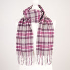 Kids 100% Cashmere Tartan Mini Scarf - STEWART PURPLE - Heritage Of Scotland -