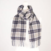 Kids 100% Lambswool Tartan Mini Scarf - Soft Children’s Wool Scarf - BANNOCKBANE SILVER - Heritage Of Scotland -