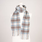 Kids 100% Lambswool Tartan Mini Scarf – Soft Children’s Wool Scarf - STEWART MUTED BLUE - Heritage Of Scotland -
