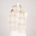 Kids 100% Lambswool Tartan Mini Scarf – Soft Children’s Wool Scarf - Thomson Pale Cream - Heritage Of Scotland -