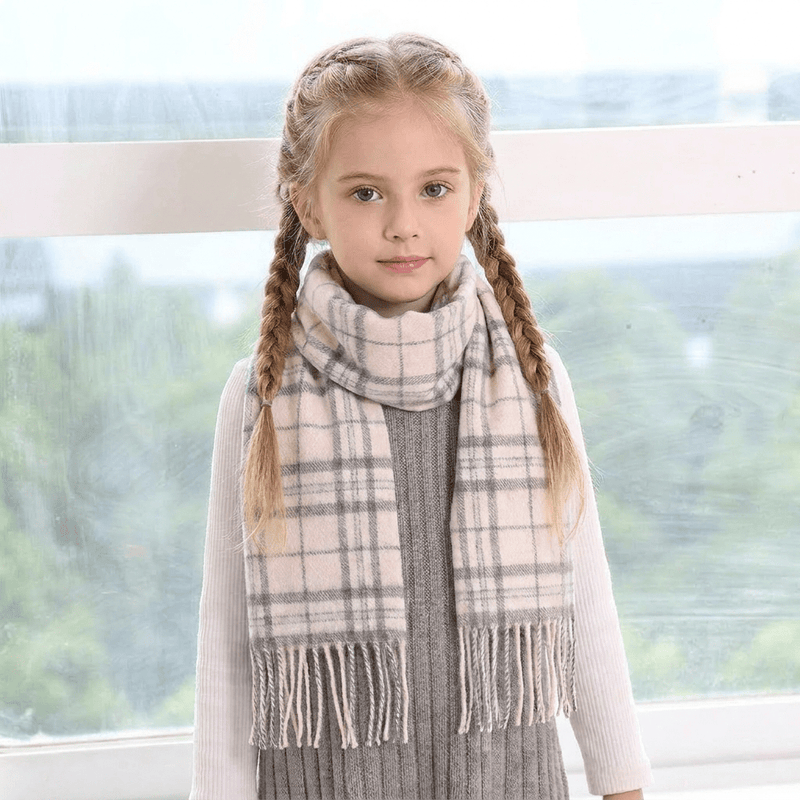 Kids 100% Lambswool Tartan Mini Scarf – Soft Children’s Wool Scarf - THOMSON PALE - Heritage Of Scotland - Thomson Pale