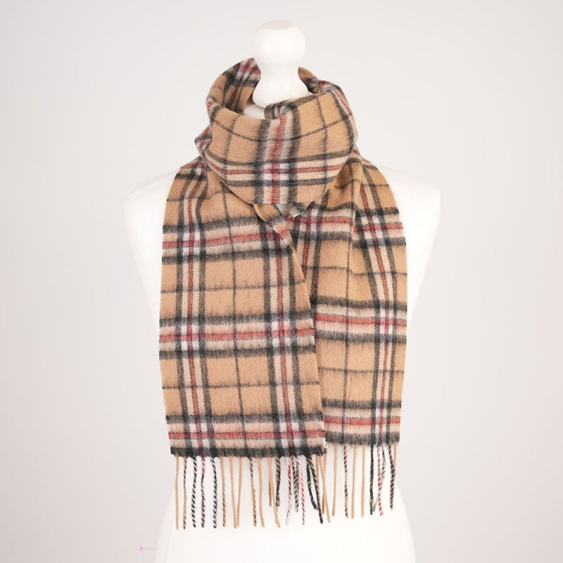 Kids 100% Lambswool Tartan Mini Scarf - THOMSON CAMEL - Heritage Of Scotland -