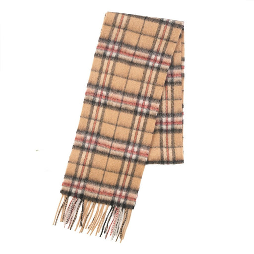 Kids 100% Lambswool Tartan Mini Scarf - THOMSON CAMEL - Heritage Of Scotland -