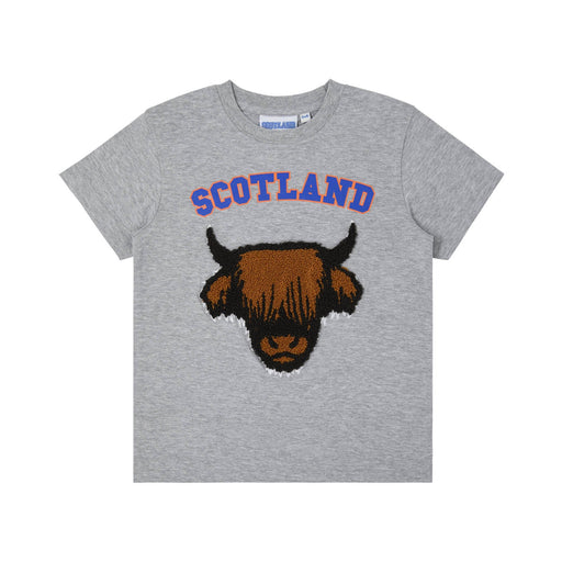 Kids Boucle Cow T-Shirt - Heritage Of Scotland - GREY MARL