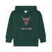 Kids Colourful Highland Cow Emb Hoodie - Heritage Of Scotland - BOTTLE GREEN