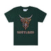Kids Colourful Highland Cow Emb T-Shirt - Heritage Of Scotland - BOTTLE GREEN