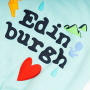 Kids Edinburgh 3D Puff Hoodie Aqua - Heritage Of Scotland - AQUA