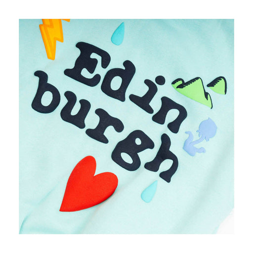 Kids Edinburgh 3D Puff Hoodie Aqua - Heritage Of Scotland - AQUA