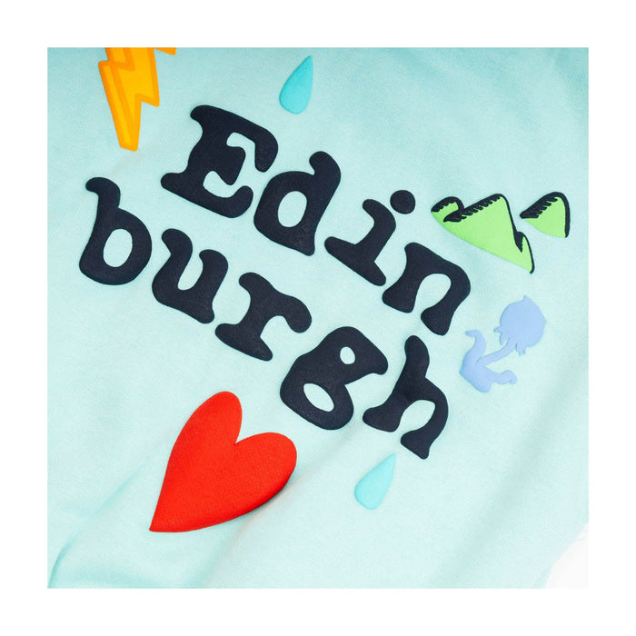 Kids Edinburgh 3D Puff Hoodie Aqua - Heritage Of Scotland - AQUA